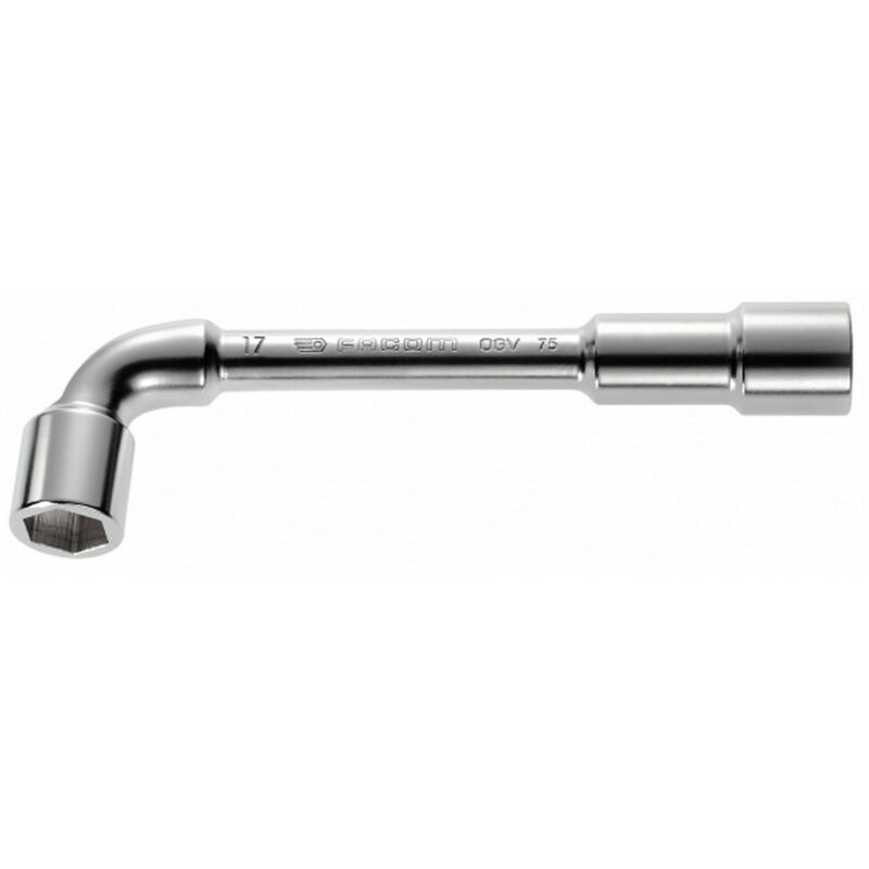 Clé à pipe FACOM 16 mm 6 pans métriques débouchées chromée satinée - vue 2