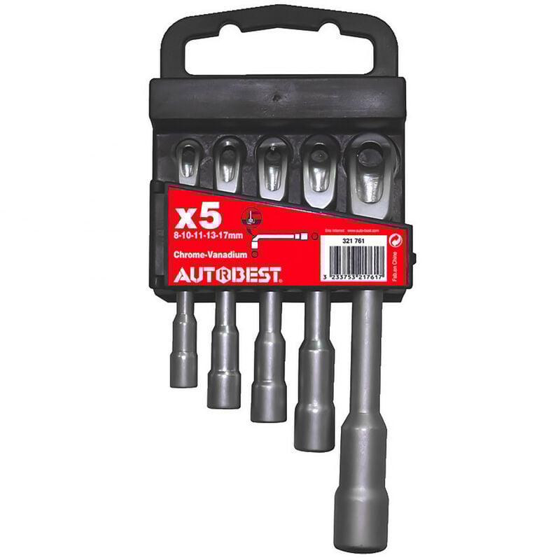 Autobest - Clés à pipe, dimensions 8-10-11-13-17 mm x 5