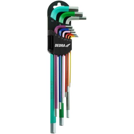 Clés allen dedra 06F205 extra longues codées couleur 9 pcs