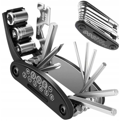 CLÉS DE RÉPARATION MULTI-OUTILS POUR VÉLO ENSEMBLE D'OUTILS MULTIFONCTIONNELS 16en1