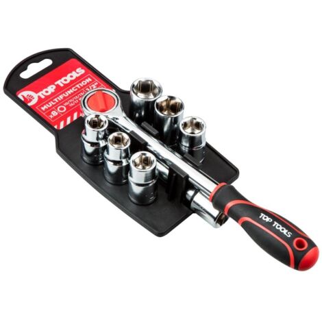 Clés et douilles top-tools 38d143 8 pièces 10-17 mm