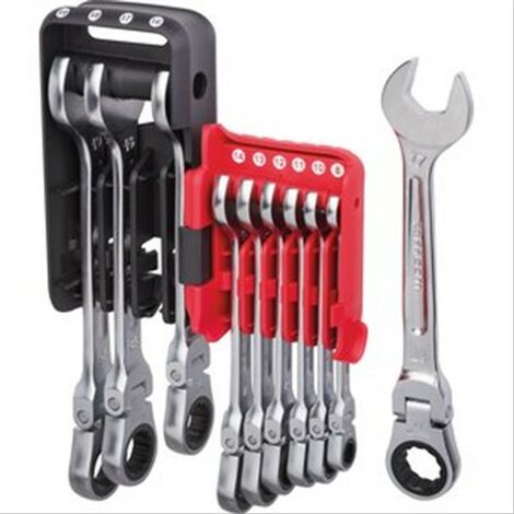 CLES MIXTES A CLIQUET ARTICULEES FLEXIBLES FACOM - JEU DE 10 CLES