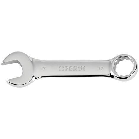 Cles mixtes courtes chromees miroir 15 mm Fervi 0196/15