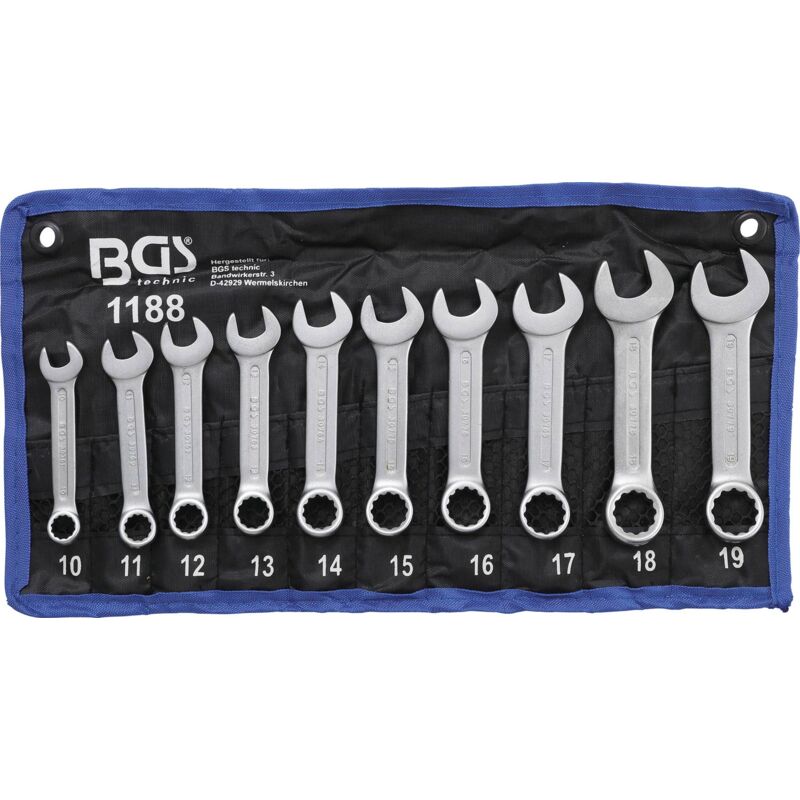 Bgs Technic - chrome vanadium jeu 10 cles mixtes courtes de 10 a 19 mm