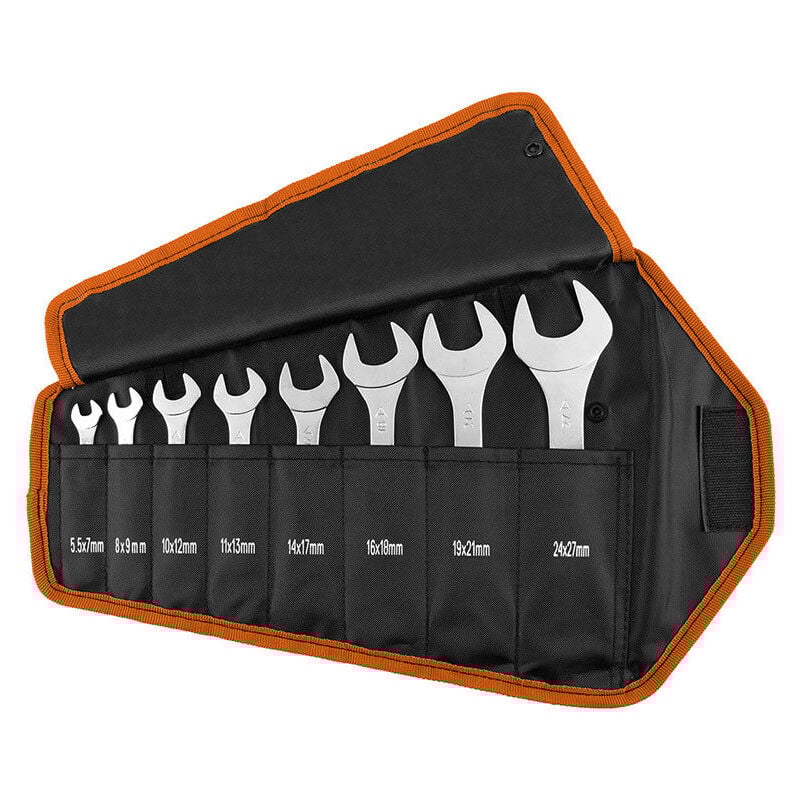 Jeu de 8 clés à fourches slim NEO TOOLS 09-860