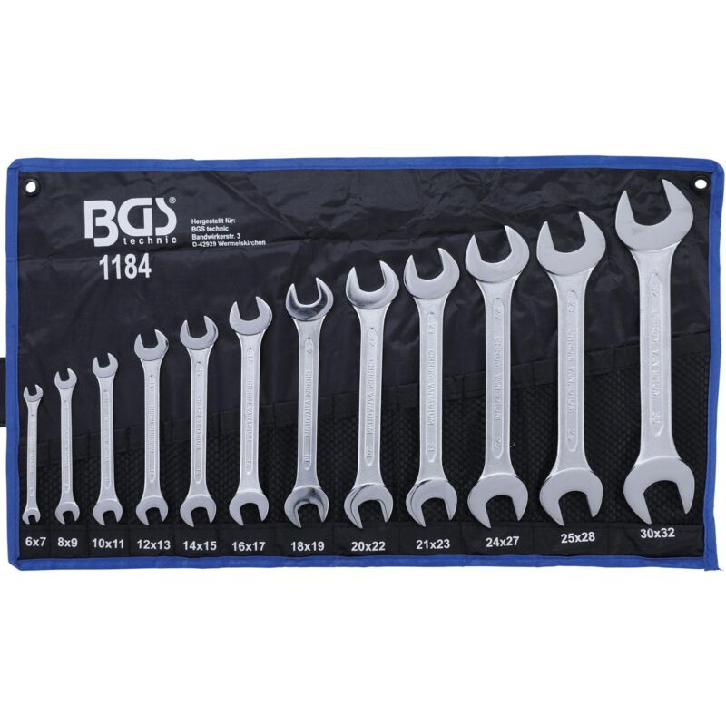 Bgs Technic - Cles plates en acier cv tetes polies jeu de 6x7 à 30x32