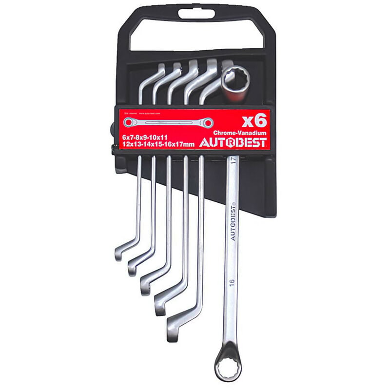 Autobest - Clés polygonales acier au chrome vanadium, satinées x 6