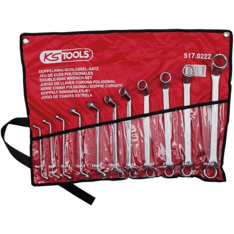 Clés polygonales contre-coudées, 11 pcs. 6-32mm