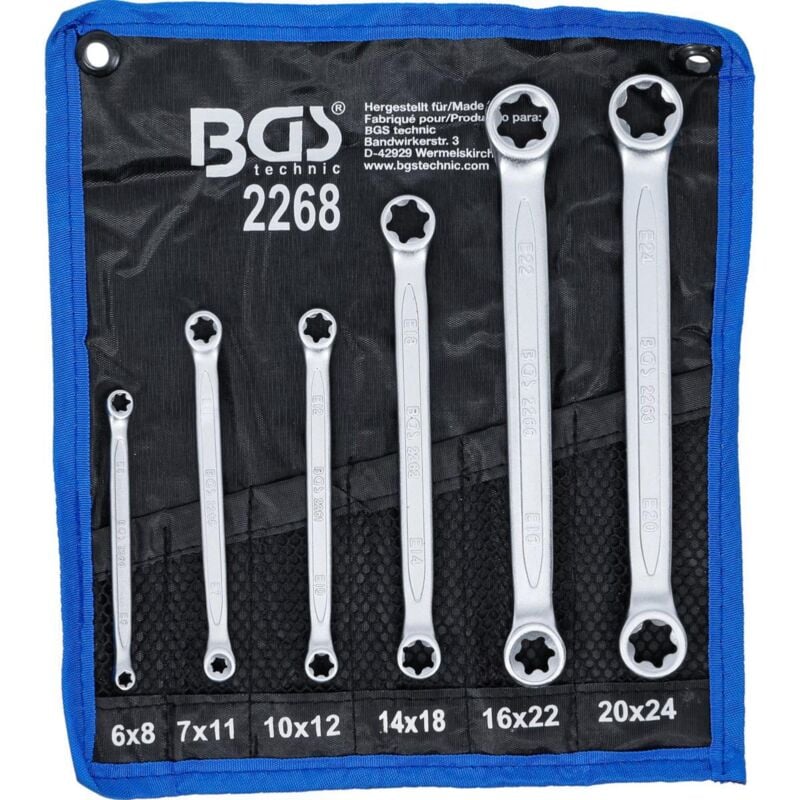 Bgs Technic - Cles torx bgs a oeil de e6-e8 e7-e11 e10-e12 e14-e18 e16-e22 e20-e24