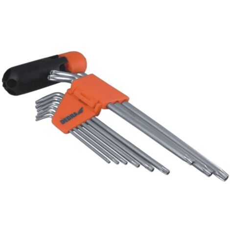 Clés torx dedra 0654 acier chrome vanadium 9 pièces