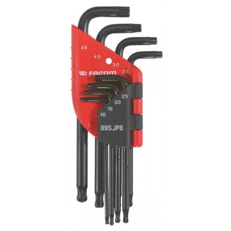 Clés torx longue - Facom - Têtes sphériques - Jeu de 8
