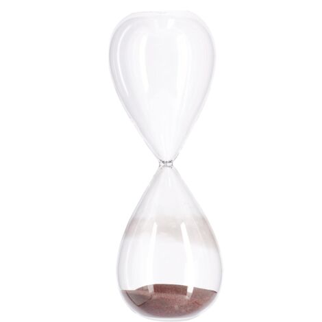 Clessidra kronos Trasparente realizzata in vetro decorazione da interno -Ø10 x h 29cm / Trasparente-Marrone