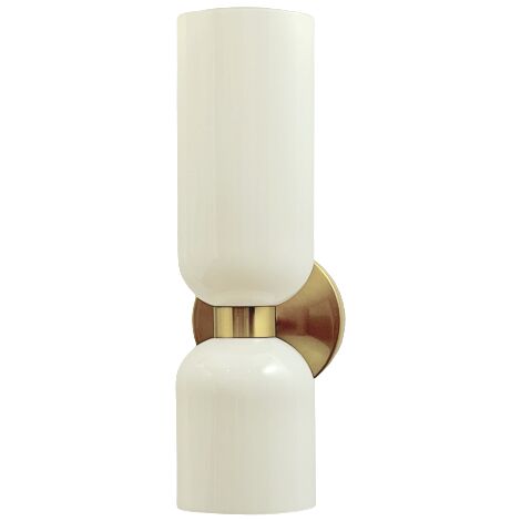 Clessidra - lampada da parete moderna in ottone bianco