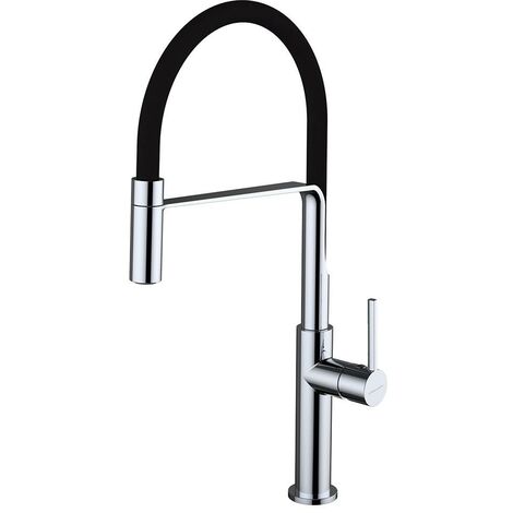 Grifo de cocina monomando pared caño alto CLEVER L12 acero brillo