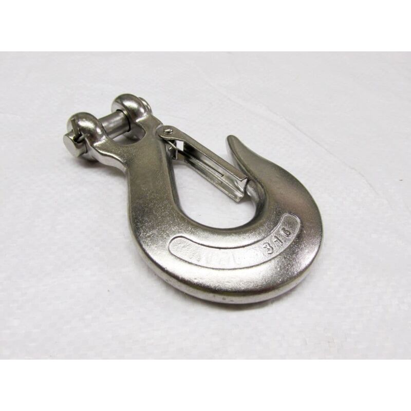 Clevis Slip Hook with Safety Latch Stainless Steel 8MM (Spring Loaded Sling Catch Chain)