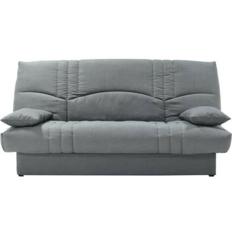 Clic clac 3 places THELMA - Tissu Soro gris moyen - Couchage 125x190 cm - L190 x P92 x H96 cm