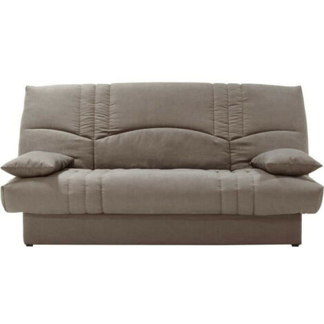 Clic clac 3 places THELMA - Tissu Soro taupe - Couchage 125x190 cm - L190 x P92 x H96 cm