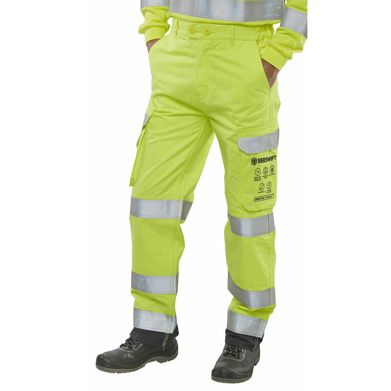 Click - HIVIS YELLOW TROUSERS 36 - Saturn Yellow