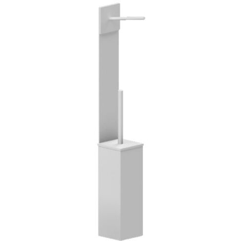 Click composizione verticale con fascia adesiva da 60 cm con accessori magnetici quali porta rotolo per carta igienica e porta scopino EVCK04B