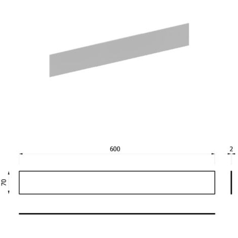 Click fascia metallica a muro 600 mm - bianco opaco EVCKFM60B