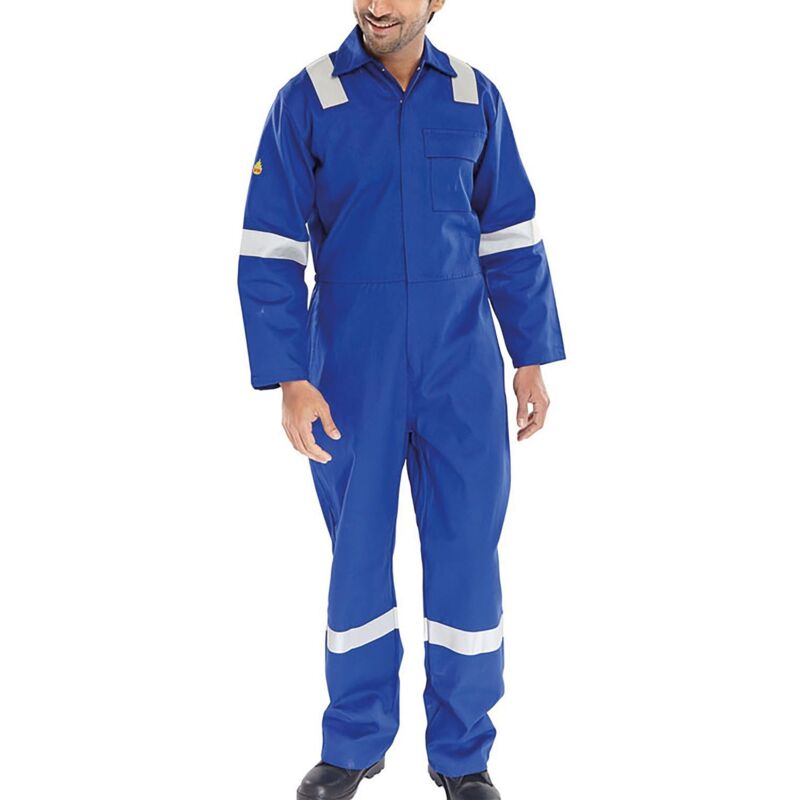 Beeswift Fire Retardant Boilersuit Nordic Design Royal Blue 50 - CFRBSNDR50