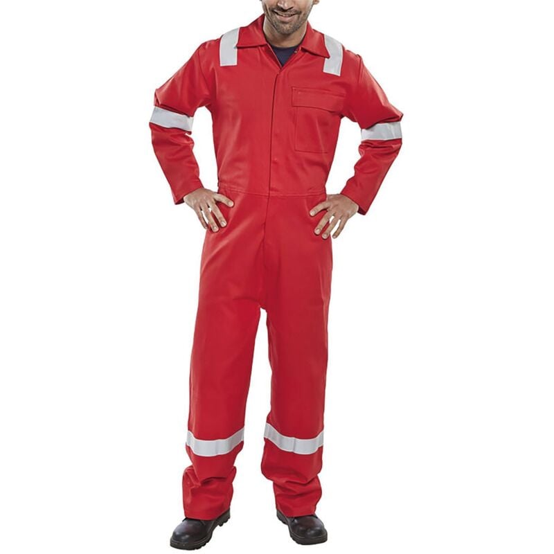 Beeswift Fire Retardant Boilersuit Nordic Design Red 48 - CFRBSNDRE48