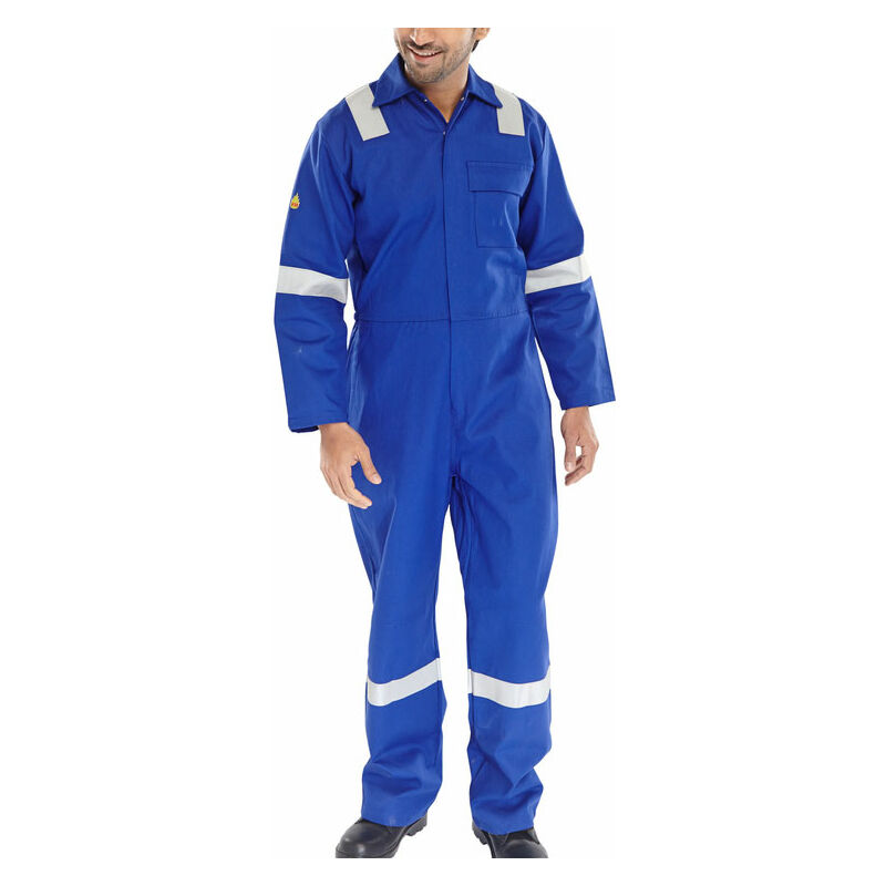 Nordic design fire retardant boilersuit royal blue 50 - Beeswift