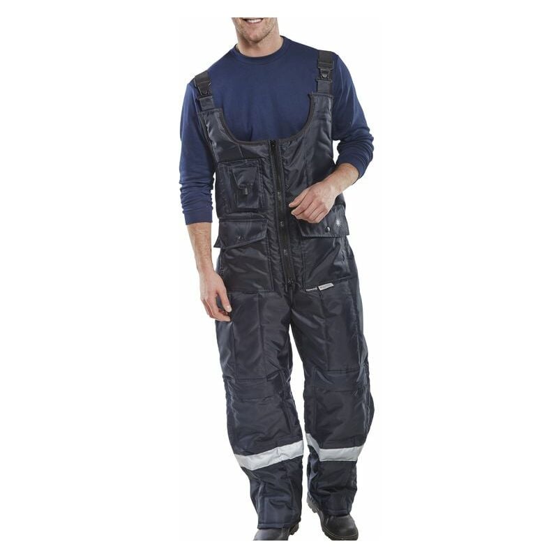 Coldstar freezer bib trousers navy blue xxxl - Beeswift