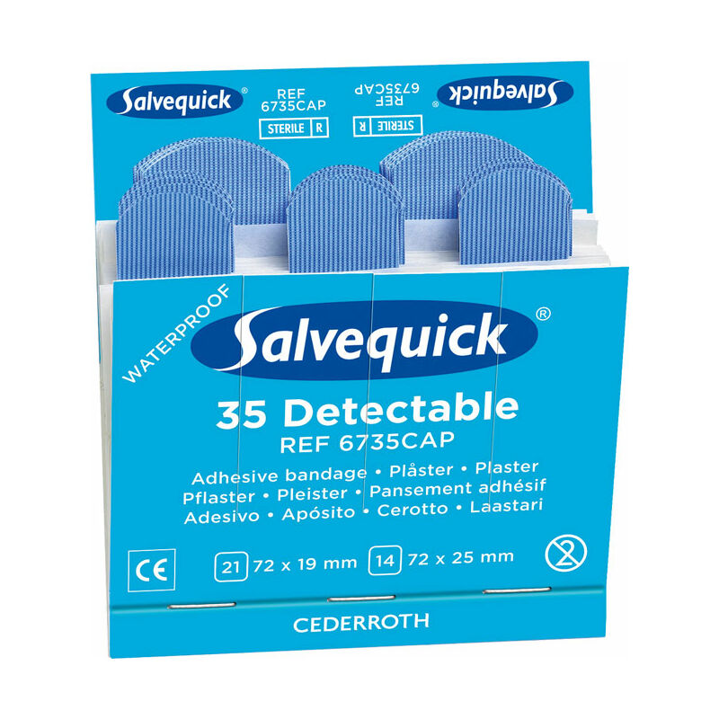 Click Medical - SALVEQUICK BLUE DETECTABLE PLASTERS REFILL (Bx 6)