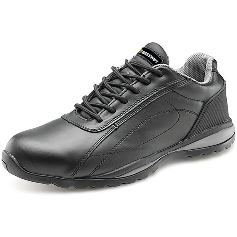 Beeswift Click Double Density S1 Leather Upper Trainer Shoe Black 3 - CF7BL03