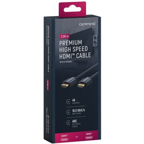 Clicktronic HDMI Kabel HighSpeed 2m, Ethernet 70303
