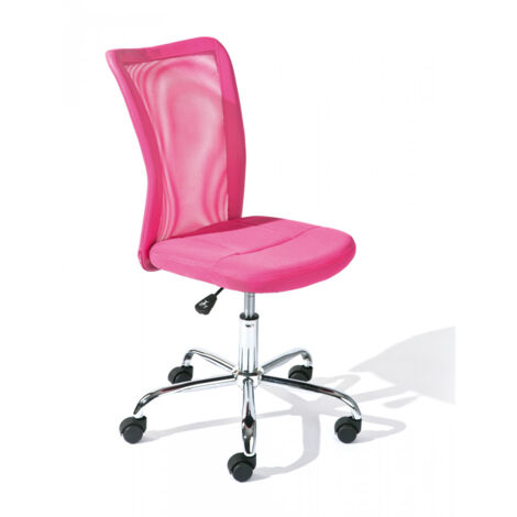 CLIDE FUSHIA - Fauteuil de bureau rose pour enfant avec roulettes