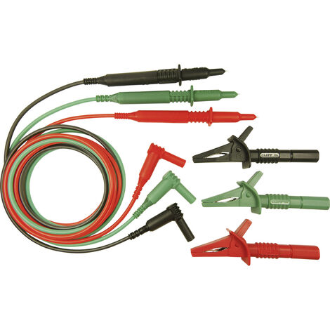 Cliff CIH29916 Sicherheits-Messleitungs-Set Stecker 4 mm Prüfspitze 1.50 m Grün, Rot, Schwarz 1 St.