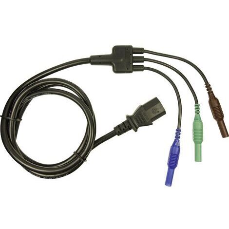 Cliff CIH29920 Sicherheits-Messleitung Stecker 4 mm Kaltgeräte-Buchse C13 1.50 m Blau, Grün, Braun 1