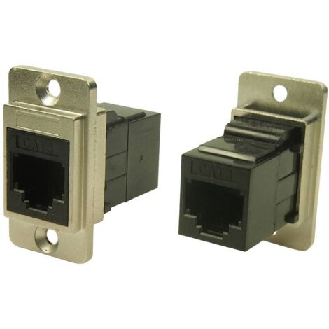 Cliff CP30724M DUALSLIM MÉTAL CAT3 RJ12 CSK CP30724M Adaptateur/prolongateur encastrable nickel, noir 1 pc(s)