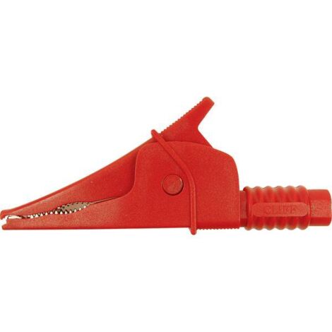 Cliff Croc Clip Morsetto a clip/coccodrillo isolato Connettore 4 mm CAT III 1000 V Rosso