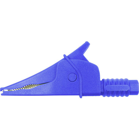 Cliff Croc Clip Sicherheits-Abgreifklemme Steckanschluss 4 mm CAT III 1000 V Blau