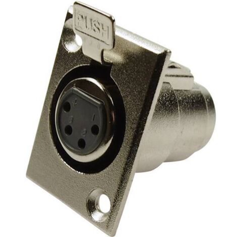 Cliff FC6120 Connettore XLR Presa a pannello contatti dritti Numero Poli (num): 4 Argento 1 pz.