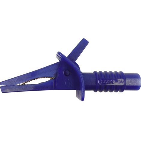 Cliff FCR7943 Pince crocodile de sécurité enfichable 4 mm CAT II 1000 V, CAT III 600 V bleu A507101