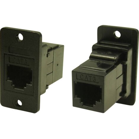 Double Prise Réseau Ethernet RJ45 CAT5e Encastrable DOMO Argent