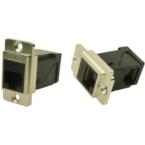 Cliff RAFT METAL DUALSLIM CAT5E CSK CP30751M Adaptateur/prolongateur encastrable nickel, noir 1 pc(s) C911942