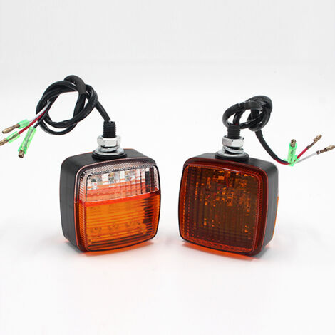 Clignotant double face 12-80V 13W, feu de jour (DRL) pour chariot élévateur et remorque (lot de 2)