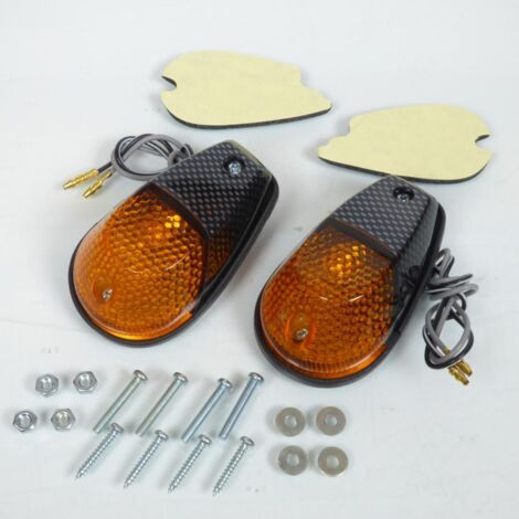 Clignotant goute d'eau carbone orange à ampoule auto pour moto