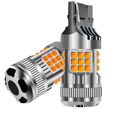 Clignotant LED 1156 BAU15S T20 Canbus Anti-clignotement 36SMD 3030 Jaune, 12-24V 7000K Ventilateur Refroidissement 50000H, Accessoire Voiture Universel（2pcs）