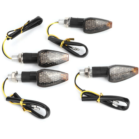 Clignotant LED, 4 Pièces Clignotant Lampe LED Moto saleté Vélo Lumière Clignotant Universel Moto Lumière Clignotant.