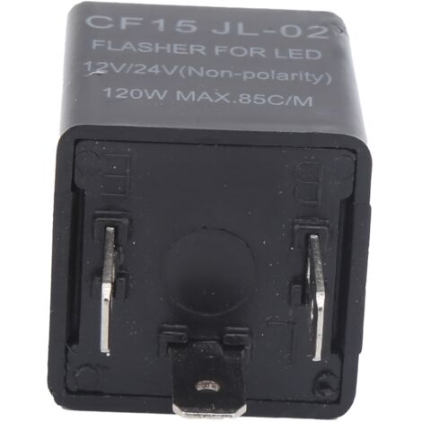 Clignotant LED sans polarité 12V 24V, ABS universel, relais Flash normalement ouvert CF15 JL-02