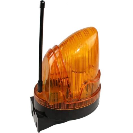 Clignotant Portail 220V Universal avec Antenne 433,92 MHz Clignotant LED Porte de Garage Automatique Multivoltage AC/DC 12V – 265V Étanche avec Support Mural