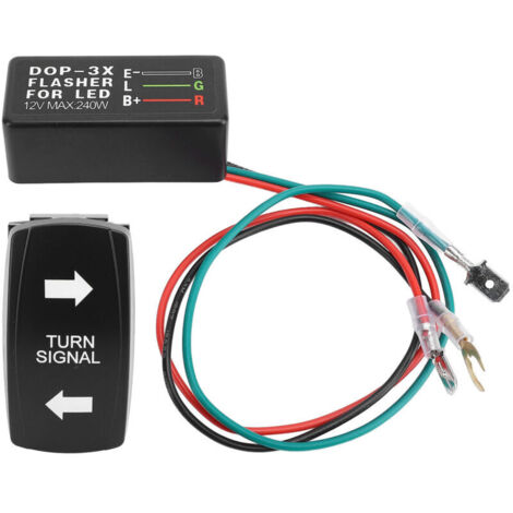 Clignotant Universel à Bascule, Clignotant LED Vert pour Véhicules Tout-terrain ATV UTV RV, DC12-24V.