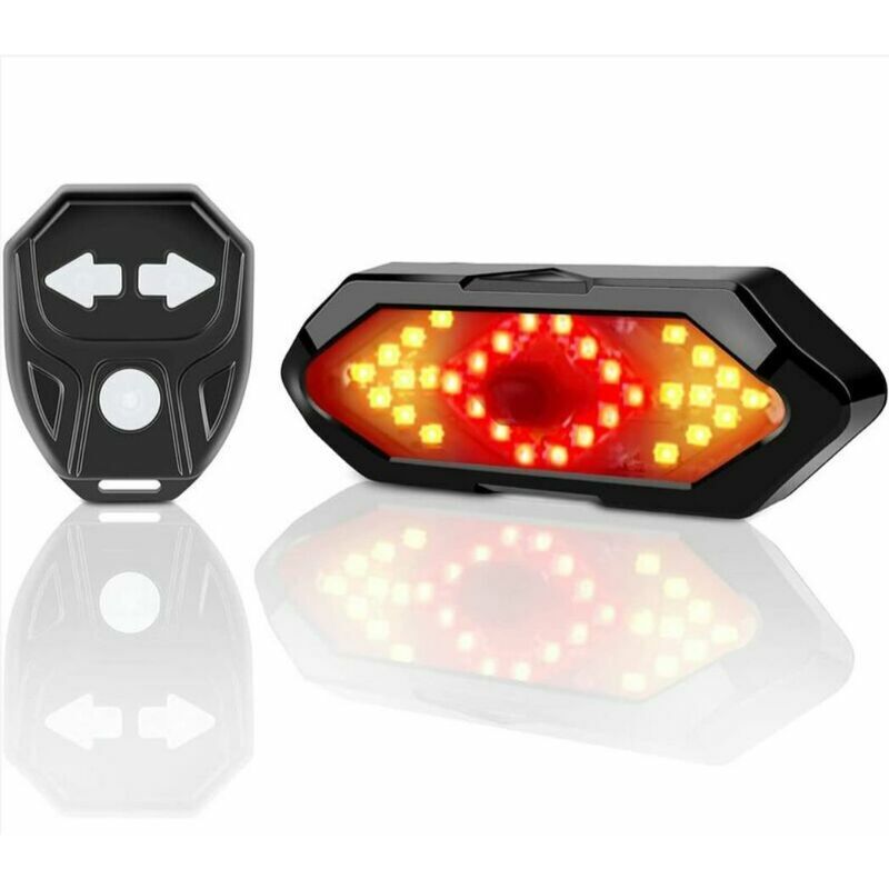 Fei Yu - Clignotant Velo et Feu Arrière avec Effets Sonores, Télécommande sans-Fil, 5 Modes d'éclairage différents, Rechargeable, Facile à Installer,