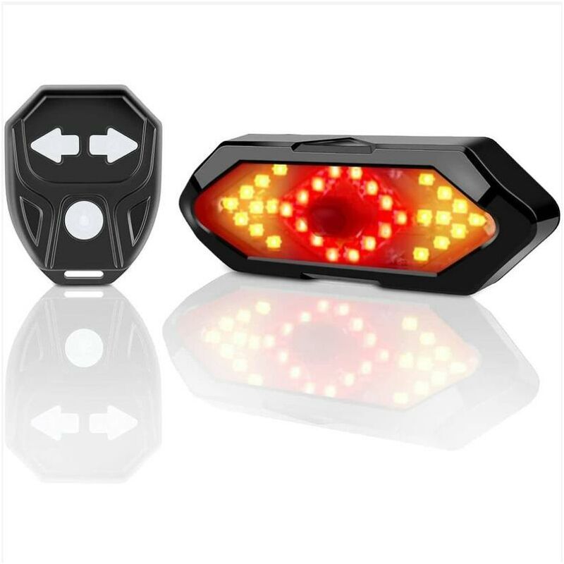Clignotant Velo et Feu Arrière avec Effets Sonores, Télécommande sans-Fil, 5 Modes d'éclairage différents, Rechargeable, Facile à Installer, Soyez